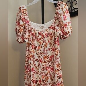 Seven Wonders Maxi Dress Off The Shoulder Floral, Pink and White us size 8